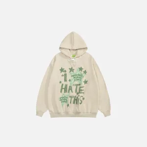 "I Hate This" Letter Print Hoodie