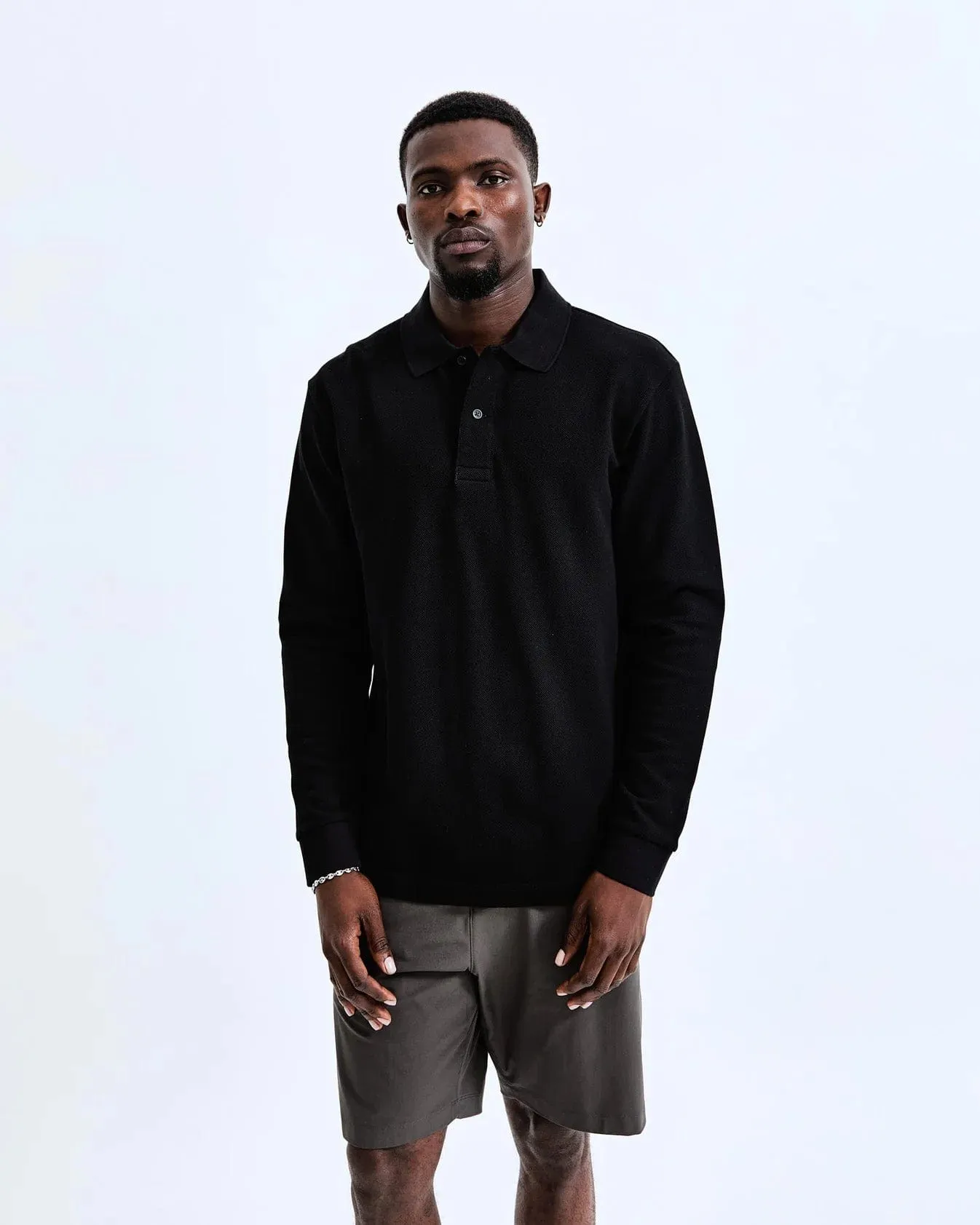 Reigning Champ Athletic Pique Academy Long Sleeve Polo