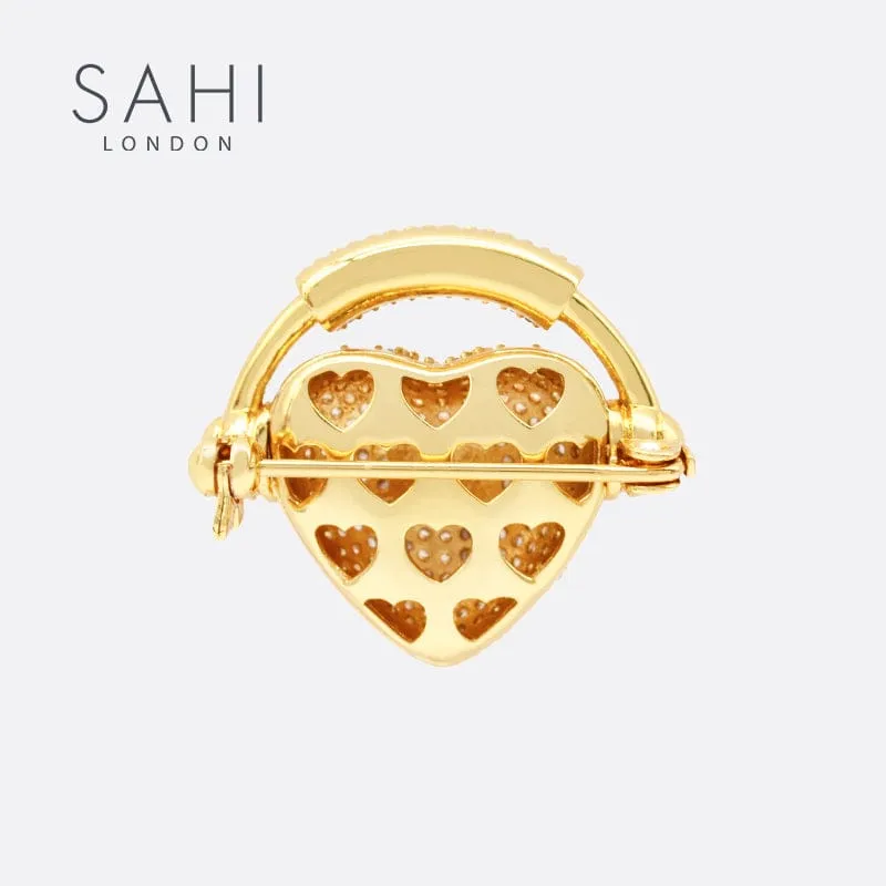 Sahi London Love Collection Heart Shaped Brooch