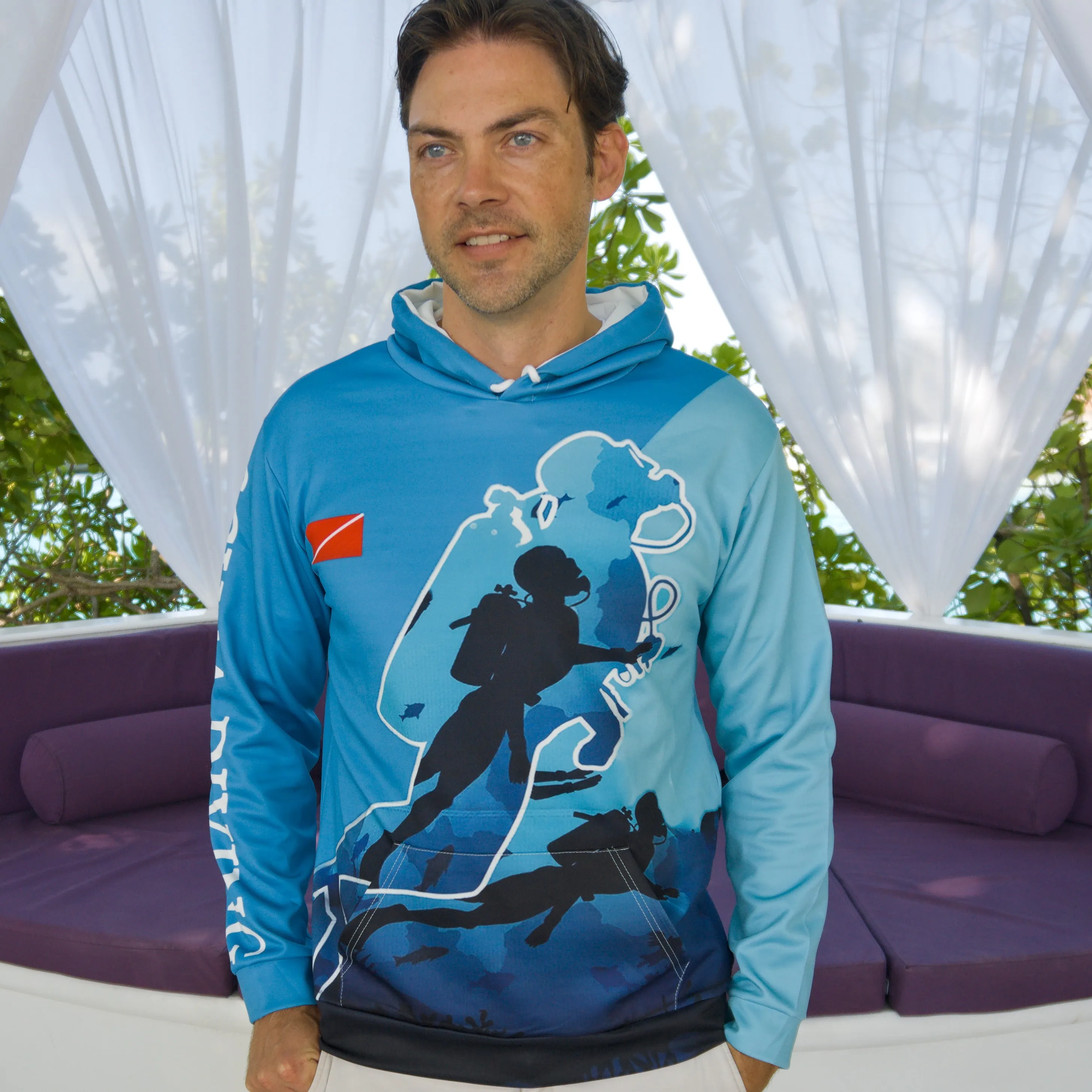 Scuba diving Hoodie for Men | Scuba Diving Summer Blue