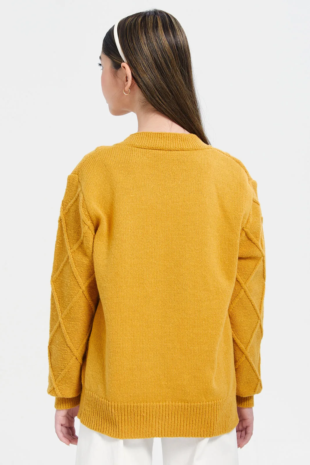 Senior Girls Mustard Cardigan