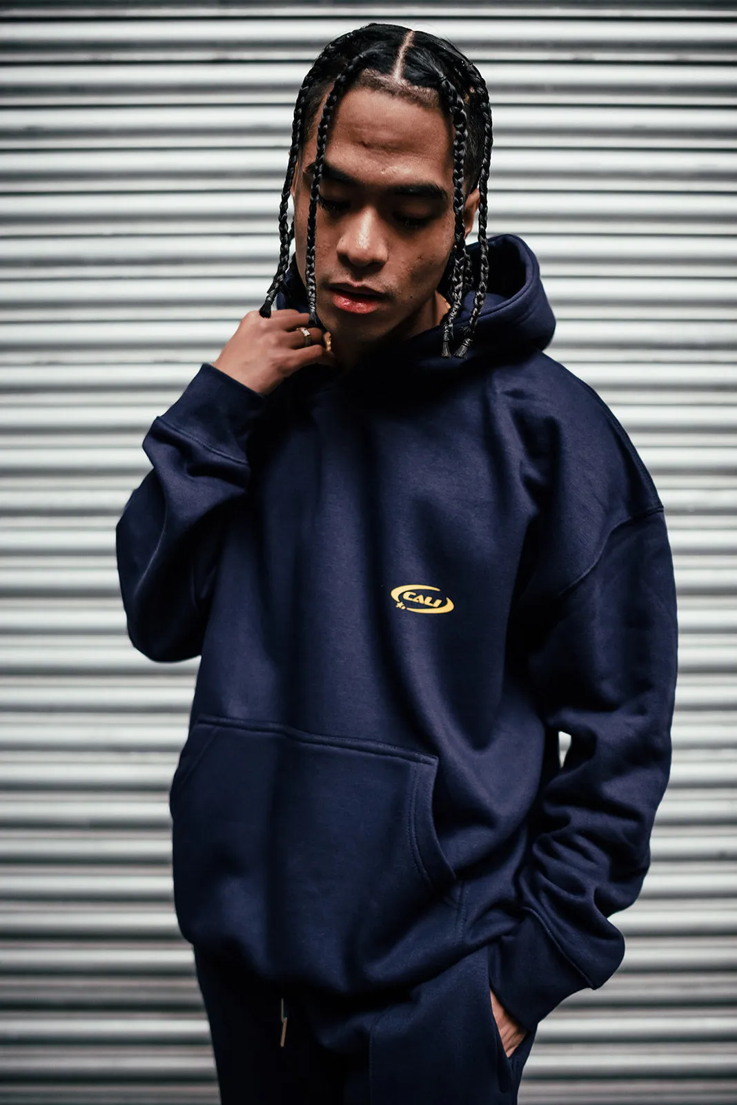 Track Hoodie -Navy