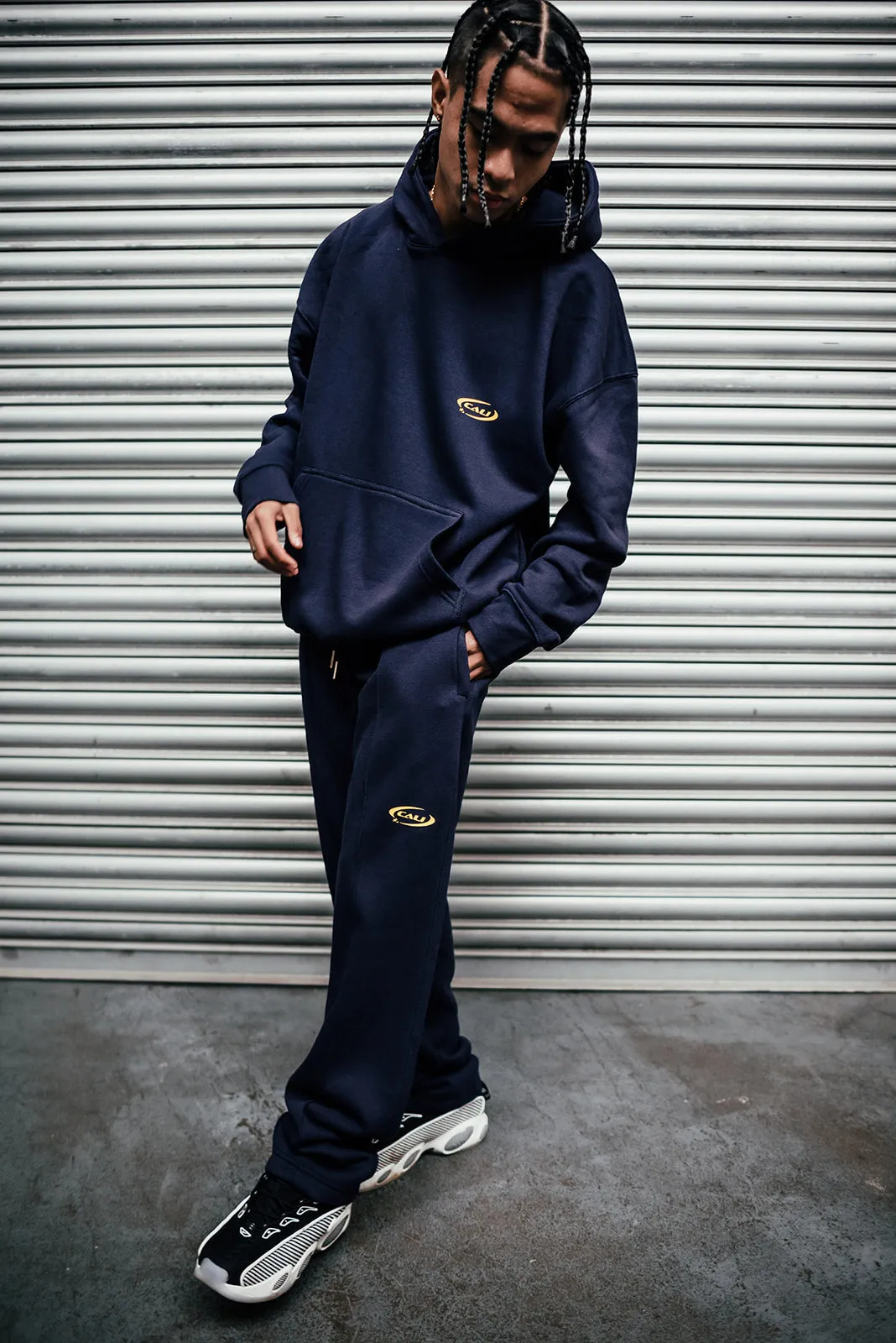 Track Hoodie -Navy