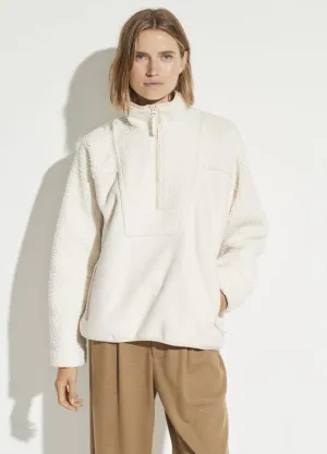 VINCE - Texture Block Half Zip Pullover in Chiffon