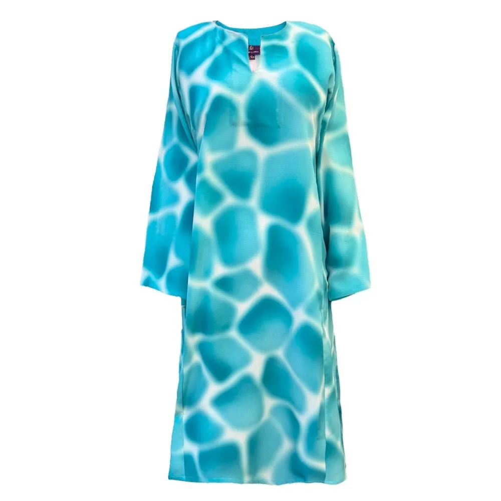 Zirafa Giraffa Seafoam Italian Silk Midi Tunic