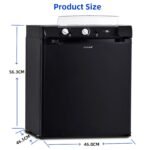 Smad Gas Camping Kühlschrank 40L, 12V 230V Gas, Tragbarer Campervan Kühlschrank für Wohnwagen, LKW, Wohnmobil, Garage, Camping, Reise, Schwarz – Bild 6