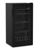 CUBES BAR CUBE 90L Getränkekühlschrank – Glastür, LED, 4 verstellbare Ablagen, Schwarz
