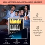 Klarstein Beersafe Getränkekühlschrank – 147 L, Glastür, LED, Metallablagen, Silber-Schwarz – Bild 3