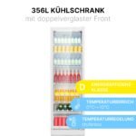 Bomann® Getränkekühlschrank KSG 7351 – 347 L, Glastür, 6 verstellbare Ablagen, LED, abschließbar – Bild 2