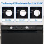 Techomey 100L Gas-Kühlschrank mit Gefrierfach 12V/230V/Gas Schwarz – Bild 7