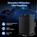 Techomey 100L Gas-Kühlschrank mit Gefrierfach 12V/230V/Gas Schwarz – Bild 5