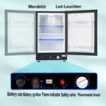 Smad Camping Gas Kühlschrank 12V 230V, 40L, 0-10℃, Leiser Absorber Wohnmobil Kühlschrank für Auto, Büro und Schlafzimmer, Wendetür, Schwarz – Bild 4