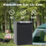 Techomey Gas Kühlschrank 60L, Camping Kühlschrank Gas 12V 230V, Wohnmobil Kühlschrank, Absorber Kühlschrank Gas für Haus, Outdoor, Camping, Schwarz – Bild 7