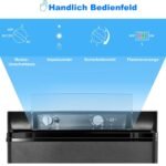 Techomey Gas Kühlschrank 60L, Camping Kühlschrank Gas 12V 230V, Wohnmobil Kühlschrank, Absorber Kühlschrank Gas für Haus, Outdoor, Camping, Schwarz – Bild 2