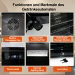 E-Yards Getränkekühlschrank – Dreifach-Glastür, LED, Temperaturregelung, verstellbare Ablagen – Bild 7