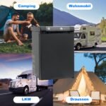 Techomey Gas Kühlschrank 60L, Camping Kühlschrank Gas 12V 230V, Wohnmobil Kühlschrank, Absorber Kühlschrank Gas für Haus, Outdoor, Camping, Schwarz – Bild 3