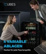 CUBES BAR CUBE 90L Getränkekühlschrank – Glastür, LED, 4 verstellbare Ablagen, Schwarz – Bild 3