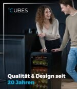 CUBES BAR CUBE 90L Getränkekühlschrank – Glastür, LED, 4 verstellbare Ablagen, Schwarz – Bild 6