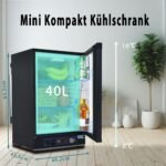 Smad Camping Gas Kühlschrank 12V 230V, 40L, 0-10℃, Leiser Absorber Wohnmobil Kühlschrank für Auto, Büro und Schlafzimmer, Wendetür, Schwarz – Bild 6
