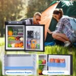 Techomey Gas Kühlschrank 60L, Camping Kühlschrank Gas 12V 230V, Wohnmobil Kühlschrank, Absorber Kühlschrank Gas für Haus, Outdoor, Camping, Schwarz – Bild 4