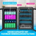 Bomann® Getränkekühlschrank KSG 7290 – 115 L, Glastür, 4 Ablagen, 39 dB, bis zu 178 Dosen – Bild 2