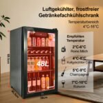 E-Yards Getränkekühlschrank – Dreifach-Glastür, LED, Temperaturregelung, verstellbare Ablagen – Bild 2